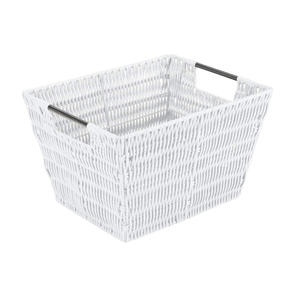 MACETA MIMBRE 422036 BLANCO 75X35X30 WICKER PLANTER*