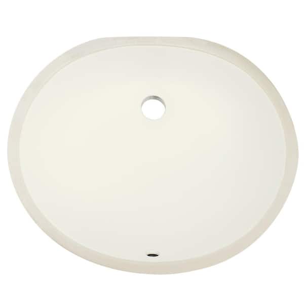 Ticor Belfast 19.5 in. Undermount Vanity Sink Basin in Almond
