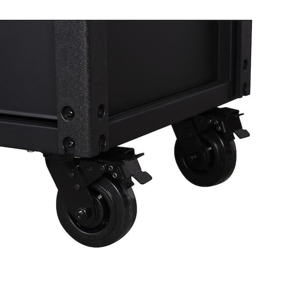 Husky - Tool Storage 31 in. W 6-Drawer Black Rolling Tool Cart