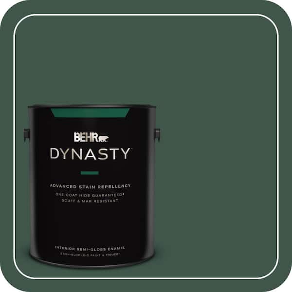 BEHR DYNASTY 1 gal. #470F-7 Deep Jungle Semi-Gloss Enamel Interior Stain-Blocking Paint & Primer