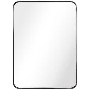 30 in. x 22 in. Ultra Rectangle Brushed Black Stainless Steel Framed Wall Mirror