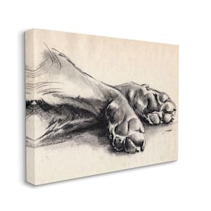 "Dog Paw Charcoal Design Minimal Black" by Jennifer Paxton Parker Unframed Animal Canvas Wall Art Print 16 in. x 20 in.