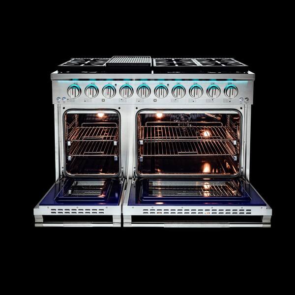 VEZENI Reminiscia Plus Collection 48 in. Double Oven Gas Range 8