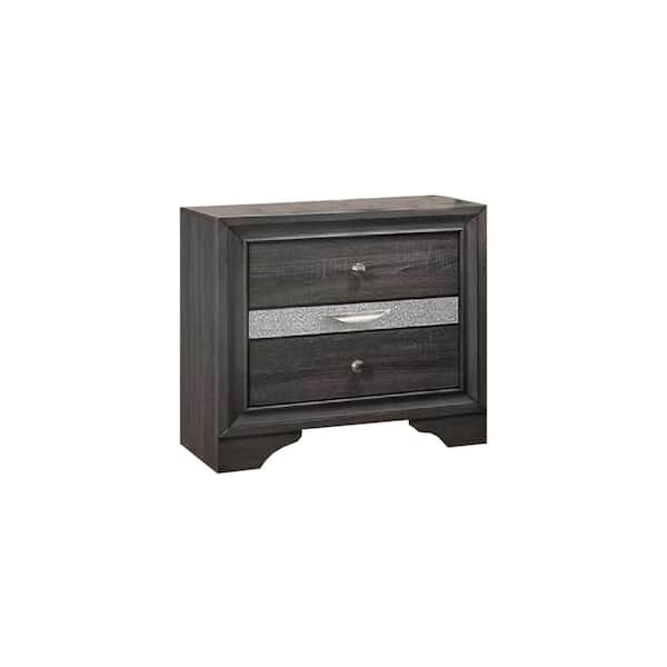 Best Quality Furniture Catherine Grey 3-Drawer 17 (in.) W Nightstand ...