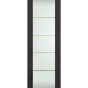 Avanti 202 4H Gold 32 in. x 80 in. No Bore Full Lite Frosted Glass Black Apricot Wood Composite Interior Door Slab