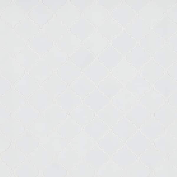MSI Whisper White Arabesque 11 in. x 15 in. Glossy Ceramic Mesh-Mounted Mosaic Tile (11.7 sq. ft. /case)