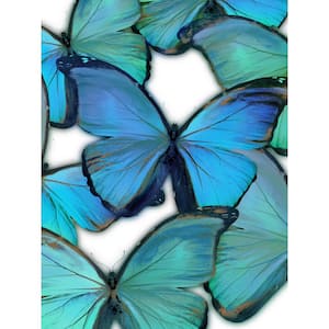 Blue and Green Butterflies Mixed Media Wall Art