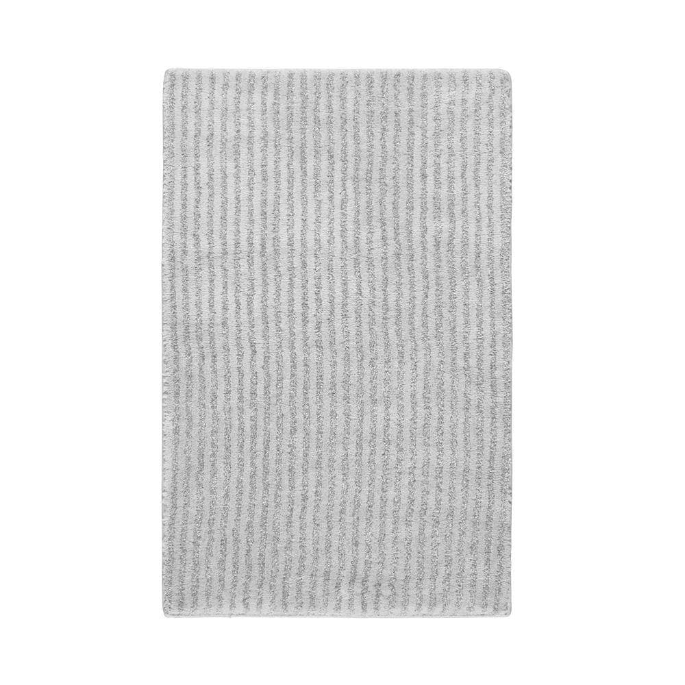 Garland Rug Sheridan Platinum Gray 24 in. x 40 in. Washable Bathroom Accent Rug SHE244007