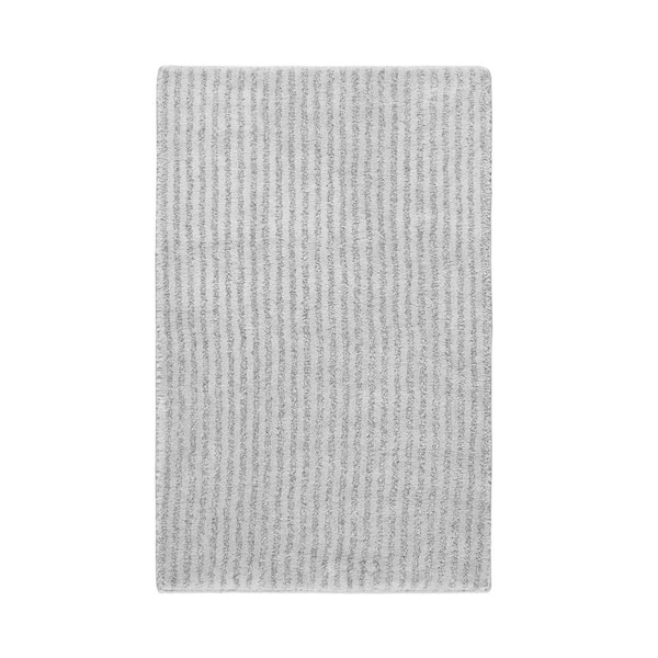 Garland Rug Sheridan Platinum Gray 24 in. x 40 in. Washable Bathroom Accent Rug