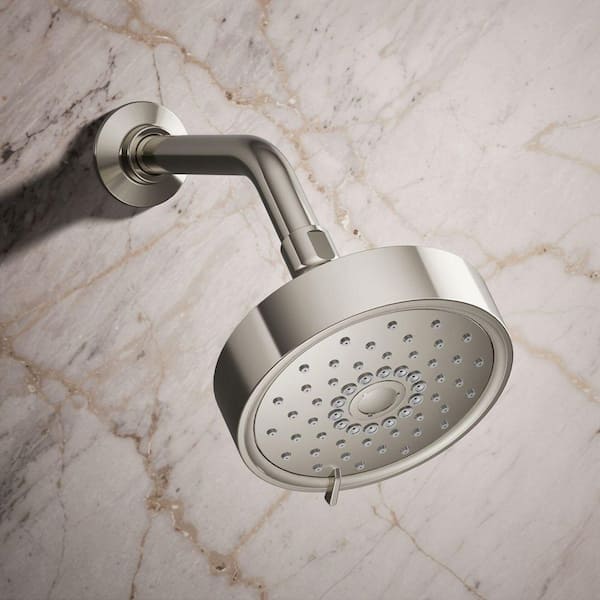 Purist 3-Spray Patterns 5.5 in. Single 2.5 GPM Wall Mount Fixed Shower Head in Vibrant Polished Nickel