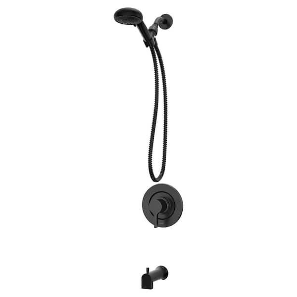 MOEN Beric Single Handle 5-Spray Tub and Shower Faucet 1.75 GPM in. Matte Black (Valve Included)