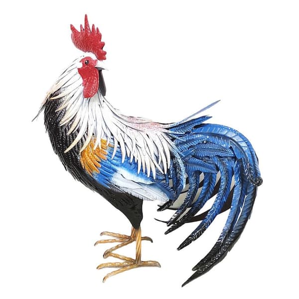 28 in. Tall Iron Painted Rooster "Brooks"