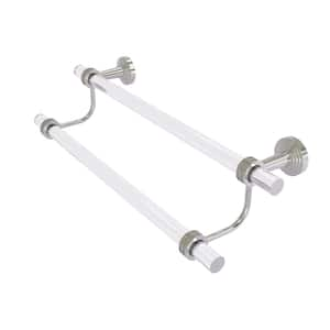 Pacific Beach Collection 36 in. Wall Mounted Double Towel Bar with Dotted Accents in Satin Nickel