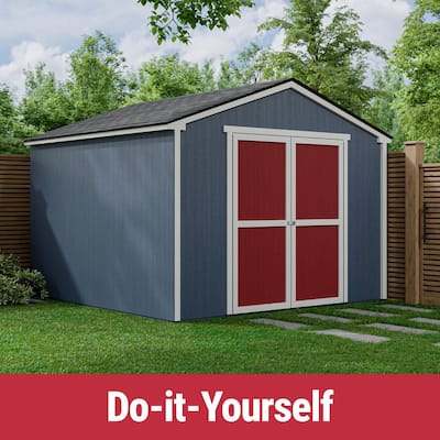 DIY Princeton 10 ft. x 10 ft. Pre-Cut Wood Shed without Floor - Double Door Outdoor Storag — Home Depot clearance