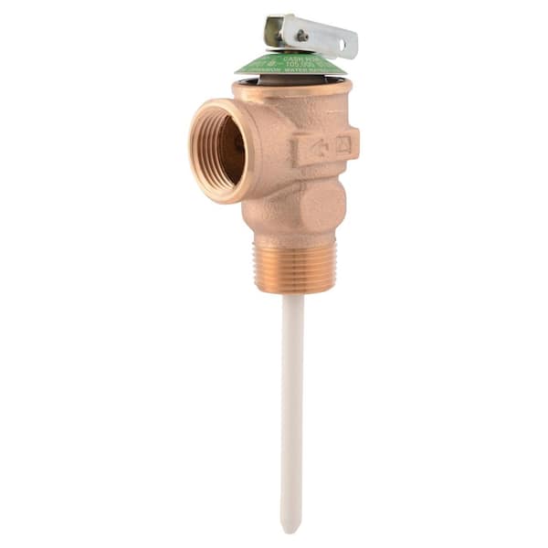 Cash Acme 3/4 in. Bronze NCLX Temperature and Pressure Relief Valve with 1-1/4 in. Shank MNPT Inlet x FNPT Outlet