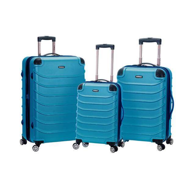 Rockland Dublin Collection 3-Piece Harside Dual Spinner Luggage Set, Turquoise