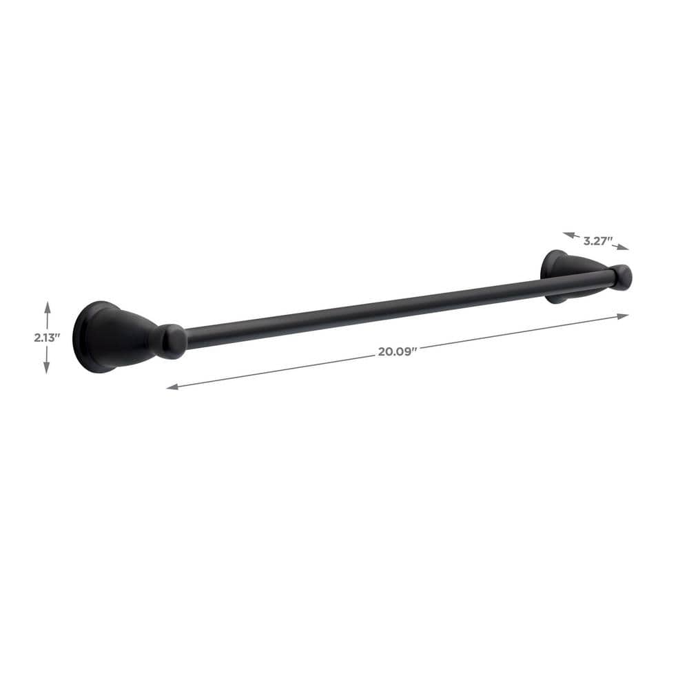 Kinla Matte Black 24" Wall Mounted Towel Bar