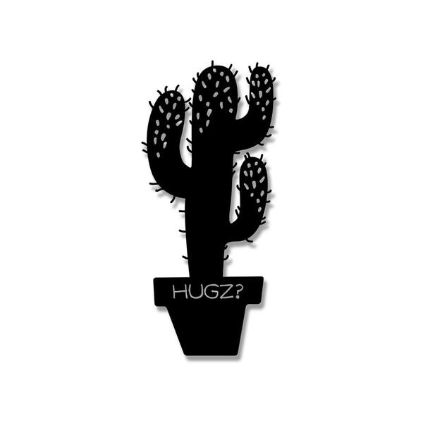 Tayse Rugs Cactus Black Modern Metal Wall Art