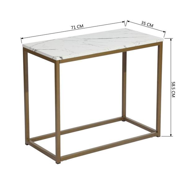 rectangular metal accent table