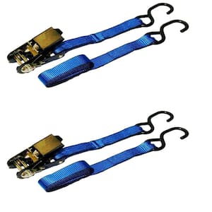 15 ft. x 1 in. 1500 lbs. Ratchet Tie-Down Strap (2-Pack)