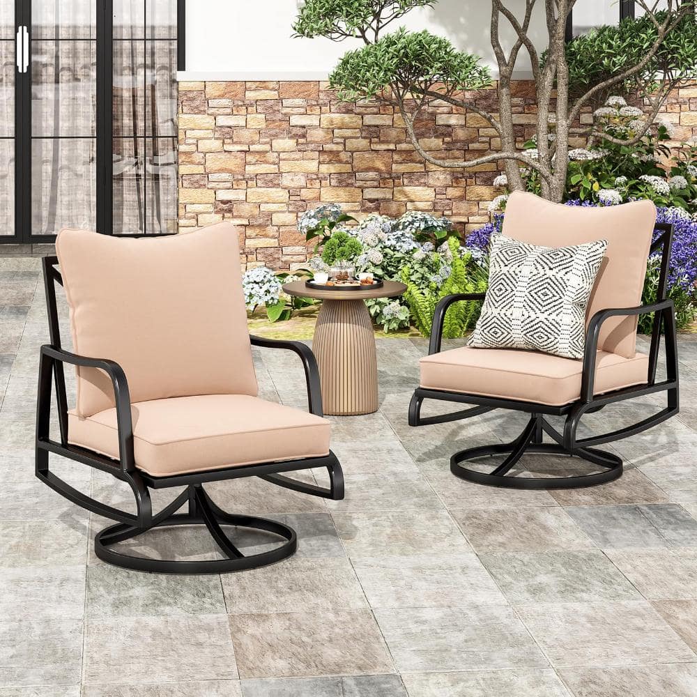 2-Piece Extra-Large Metal Patio Conversation Set with High Back Swivel Chairs price history on PriceWatchPro