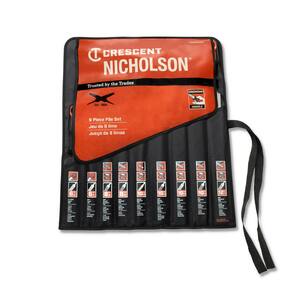 Nicholson 6 in., 8 in., 10 in. and 12 in. Maintenance File Set with Ergonomic Handles (9-Pieces)