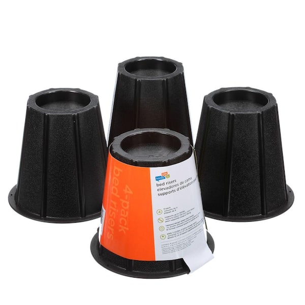Honey-Can-Do Black Bed Risers(Set of 4)