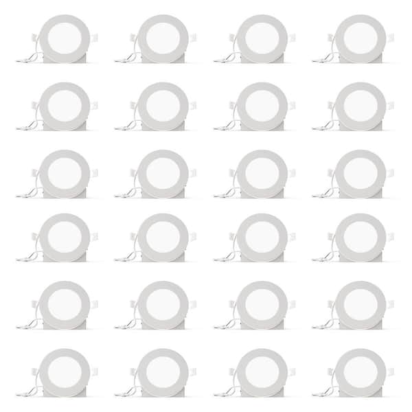 InfiBrite 4 in. Slim Recessed LED with Night Light 5CCT Selectable White New Construction 9-Watt 750 Lumen Triac Dimmable 24-Pack