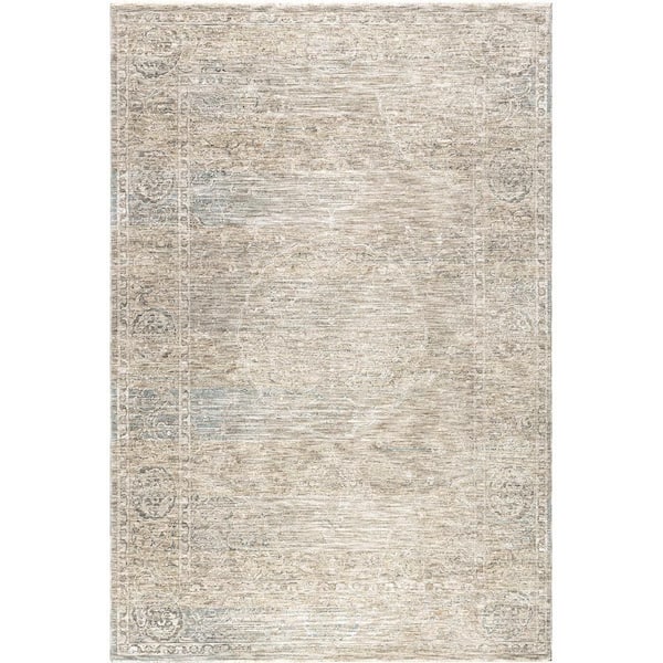 Griselda Medallion Fringe Area Light Beige 10 ft. x 13 ft. Indoor Area Rug