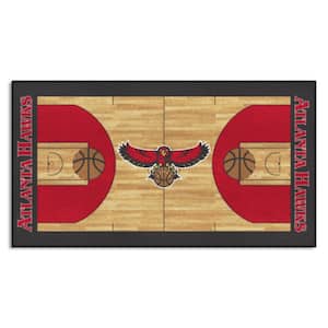 NBA Retro Atlanta Hawks Red 2 ft. x 4 ft. Court Area Rug