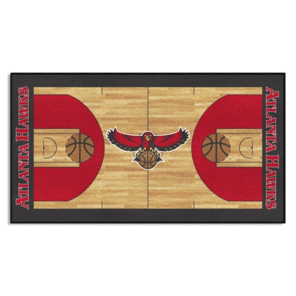 FANMATS NBA Retro Atlanta Hawks Red 2 ft. x 4 ft. Court Area Rug
