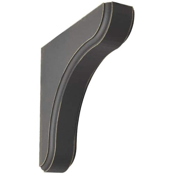 Ekena Millwork 1-3/4 in. x 7-1/2 in. x 7-1/2 in. Black Eaton Wood Vintage Decor Bracket