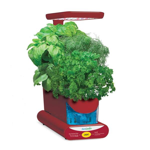 Unbranded AeroGarden Sprout LED with Gourmet Herb Seed Pod Kit in Red