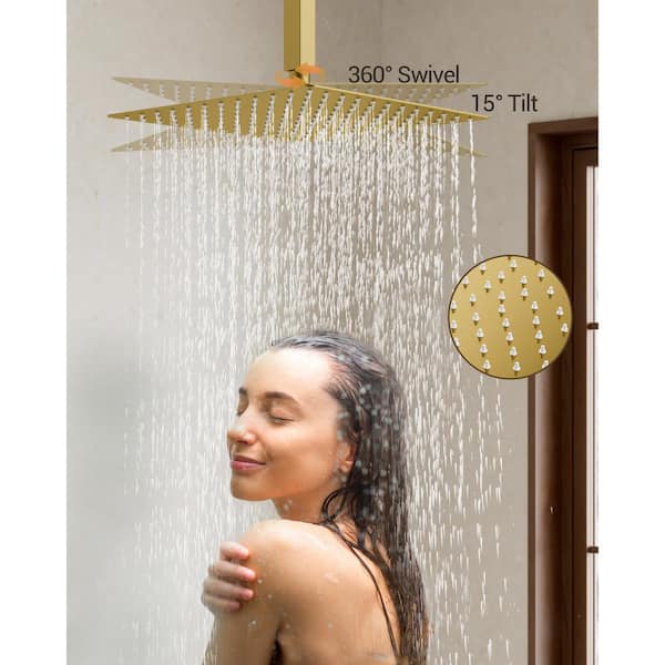 YAWWALK Thermostatic Valve 15-Spray 16 and 6 in. Ceiling 