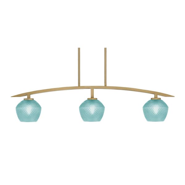 Unbranded Siena 3-Light, Brass Metal Shades, Linear Chandelier, Any room with Metal Shades, No Bulb Included
