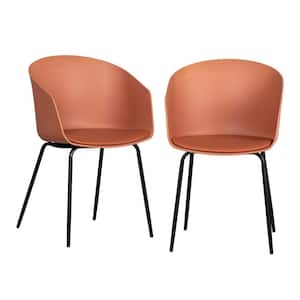 Flam Dining Chairs - Set of 2, Burnt Orange and Black