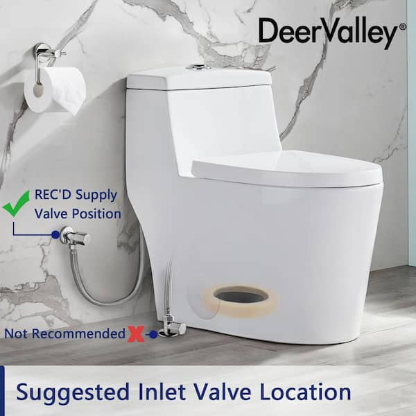 DeerValley Dv-1f026 Ally Dual Flush Elongated One-Piece Standard-Size Toilet (Seat Included)