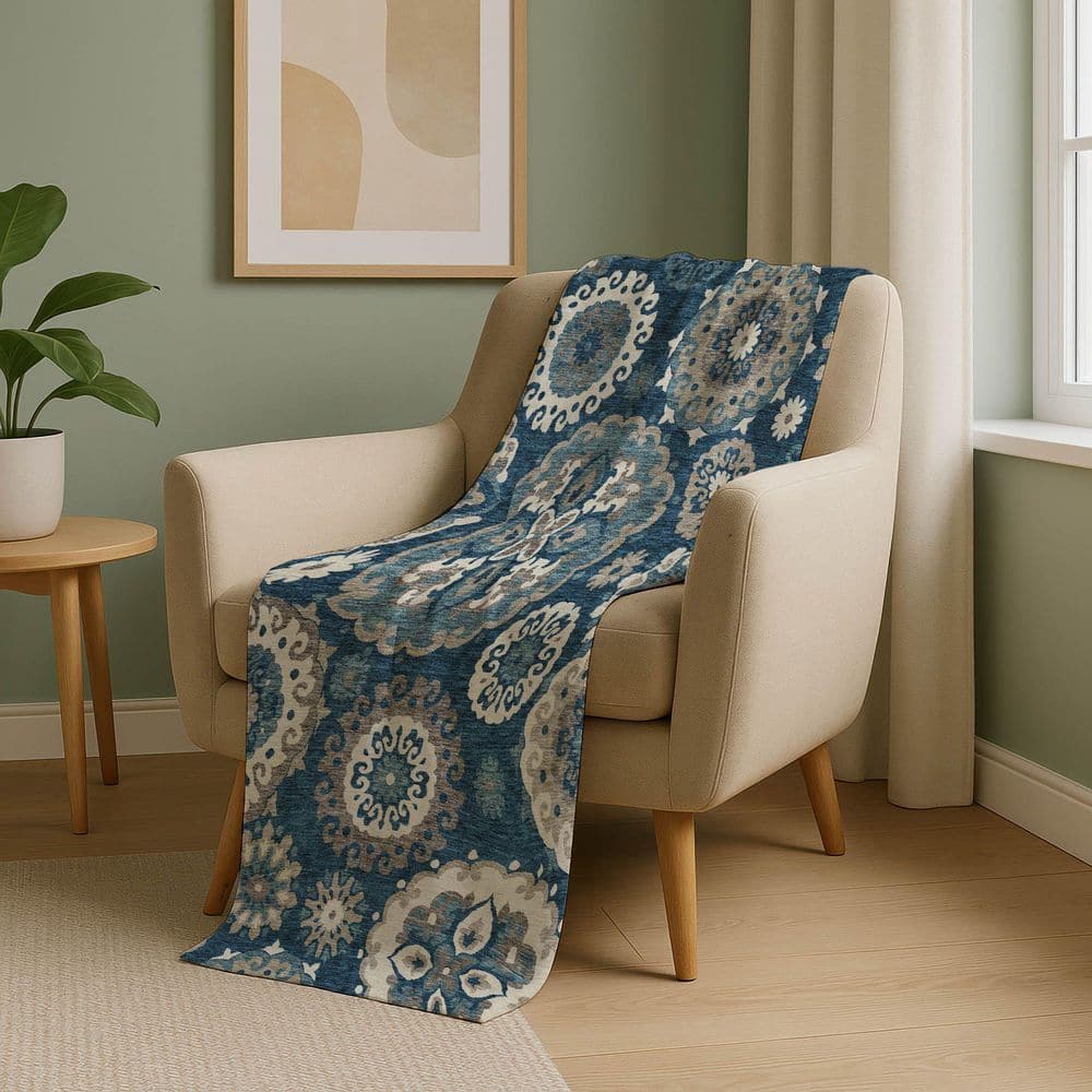 Premium Machine Washable ASB763 Blue 50 in. x 70 in. Sherpa Throw Blanket price history on PriceWatchPro