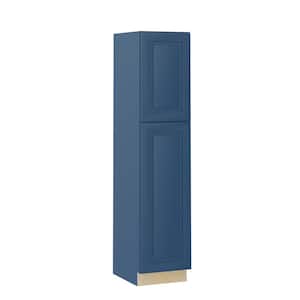 Grayson Mythic Blue Painted Plywood Shaker AssembledUtility Pantry Kitchen Cabinet Sft Cls 18 in W x 24 in D x 84 in H