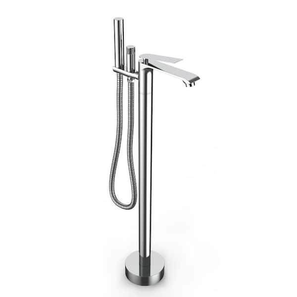 Maincraft Single-Handle Freestanding Bathtub Faucet with Handheld Shower in Chrome