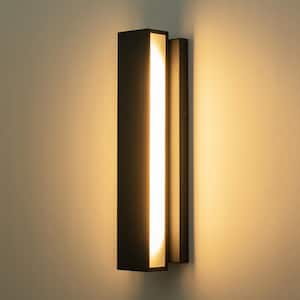 Samuel 1-Light Matte Black Outdoor Hardwired Contemporary LED Cylinder Wall Sconce
