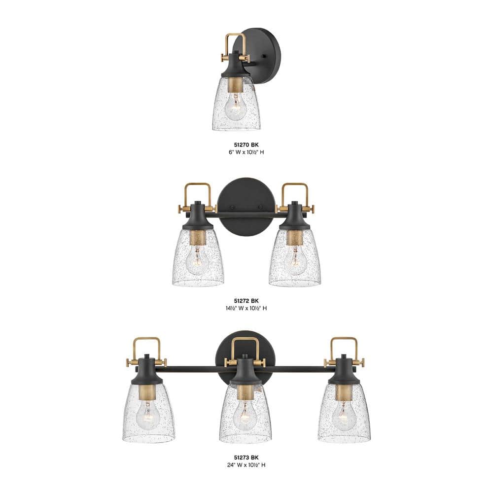 Easton Black and Brass 3-Light Vanity Fixture