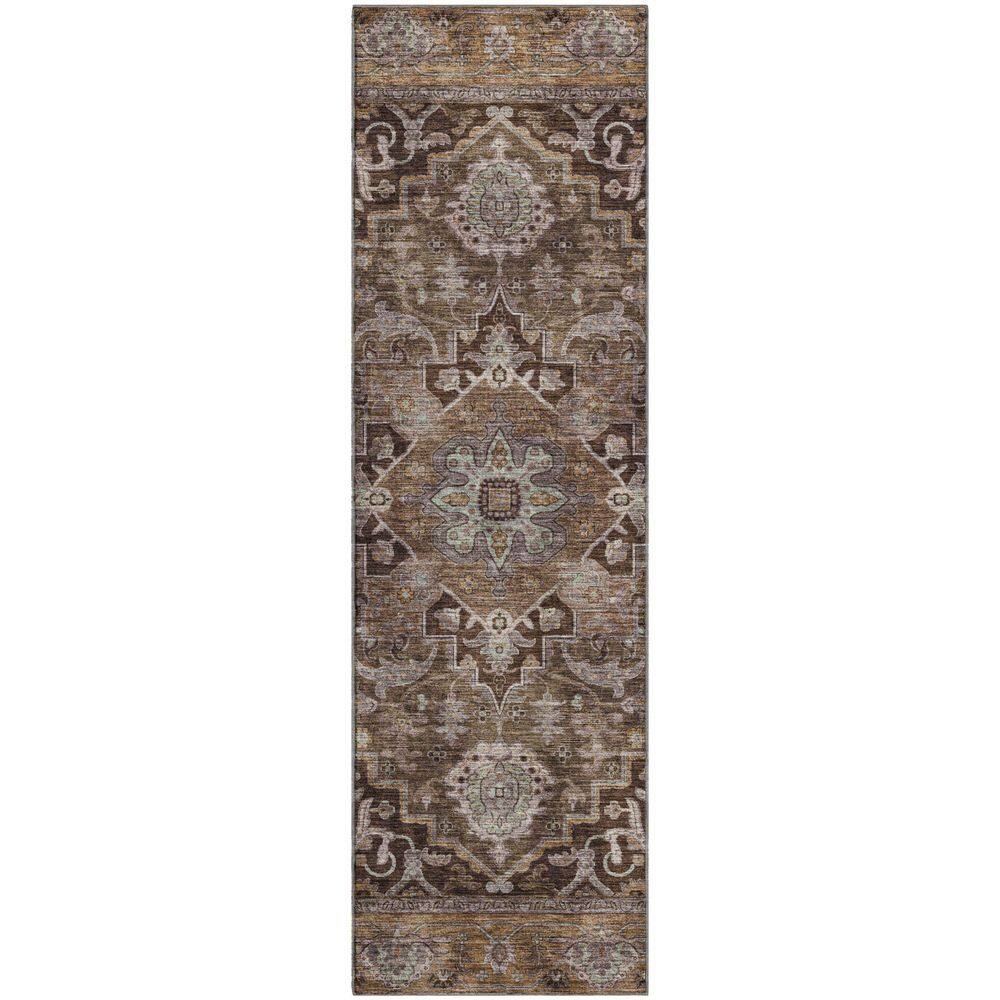 Mayfield Premium Machine Washable Abstract AMF2165 Brown 2 ft. x 7 ft. Runner Rug price history on PriceWatchPro