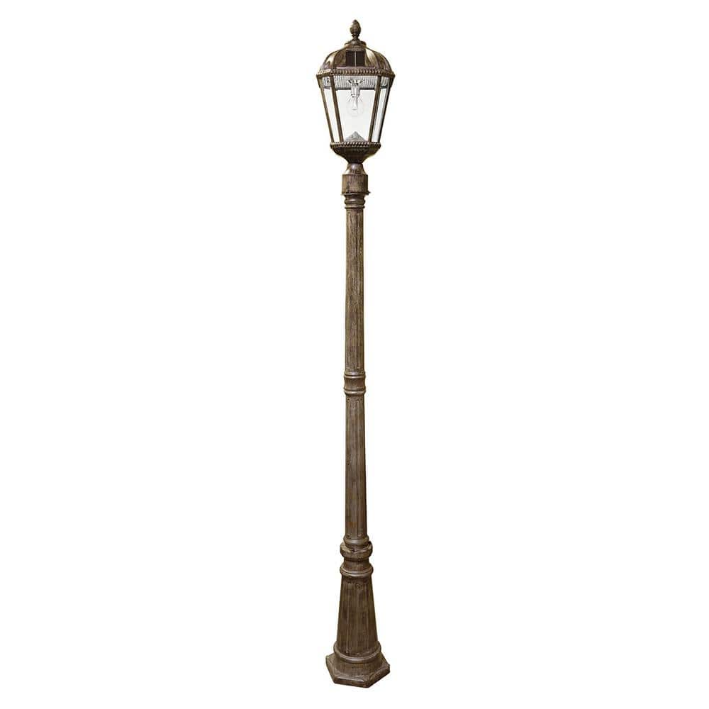 GAMA SONIC Royal Bulb Series Single Weathered Bronze Integrated Led Outdoor  Solar Lamp Post Light with GS Solar LED Light Bulb GS-98B-S-WB The Home  Depot