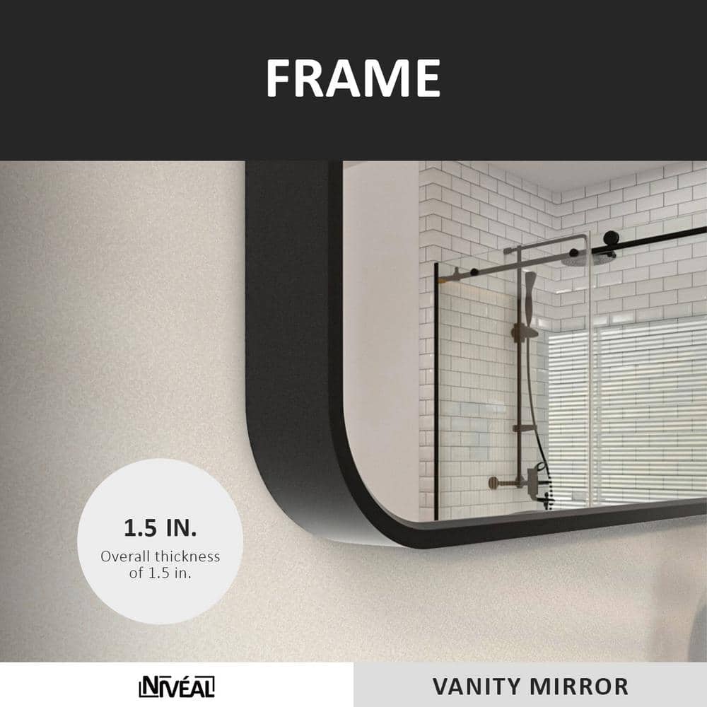 Niveal 24'' x 36'' Silver and Gold Rectangular Bathroom Mirror
