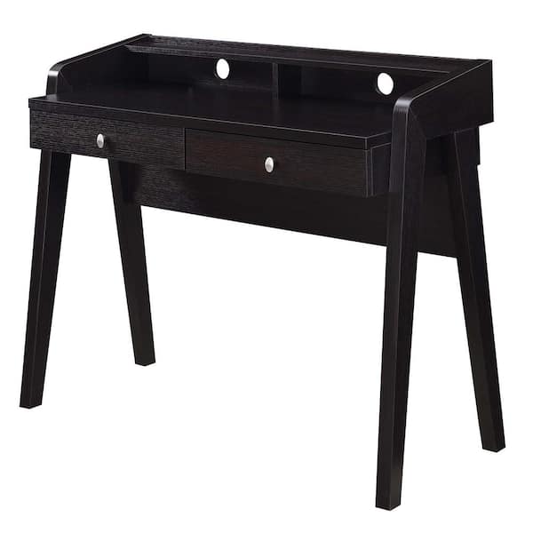 Convenience Concepts Newport 42 in. Rectangular Espresso MDF 2 Drawer Writing Desk with Shelf