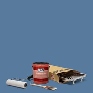 1 gal. #PPU14-02 Glass Sapphire Ultra Extra Durable Flat Interior Paint and 5-Piece Wooster Set All-in-One Project Kit