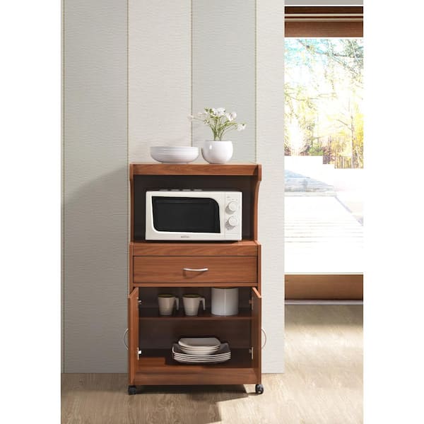Cherry Microwave Cart with Storage