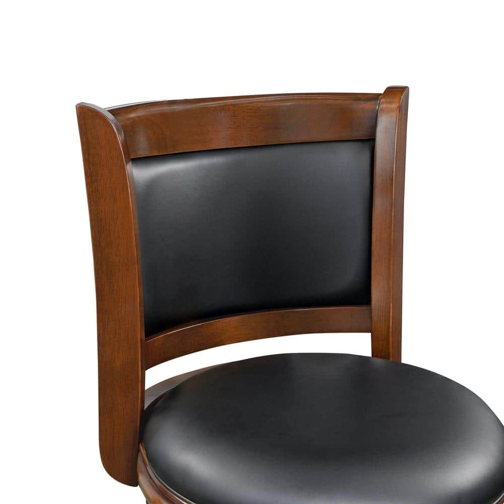 Augusta 34" Cherry Red Swivel Barstool with Faux Leather Seat