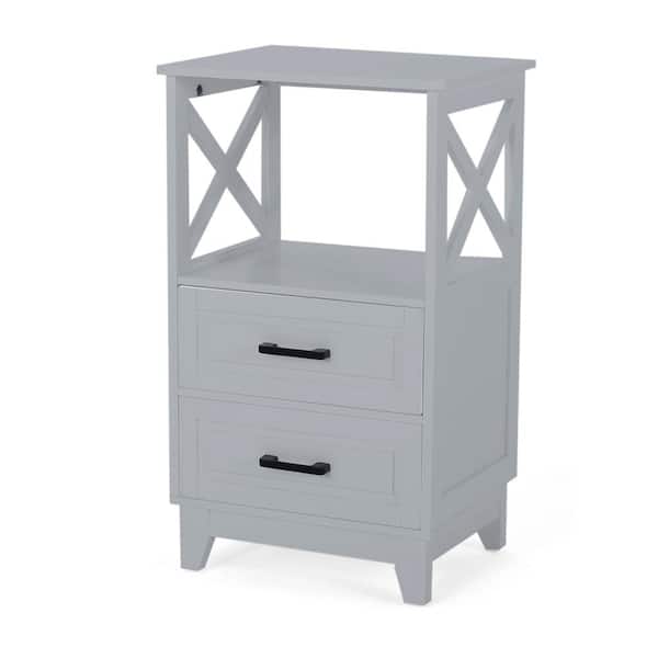 Tatahance 17.7 in. W x 14 in. D x 29.7 in. H Gray Bathroom Storage Compact Linen Cabinet